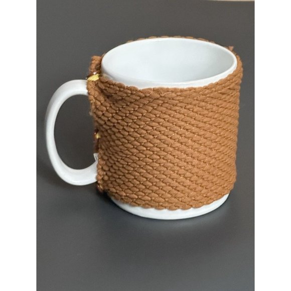 Pier 1 Imports Tea Mug Cup Stoneware  Owl Felt Koozy Sweater Covers - Picture 3 of 4